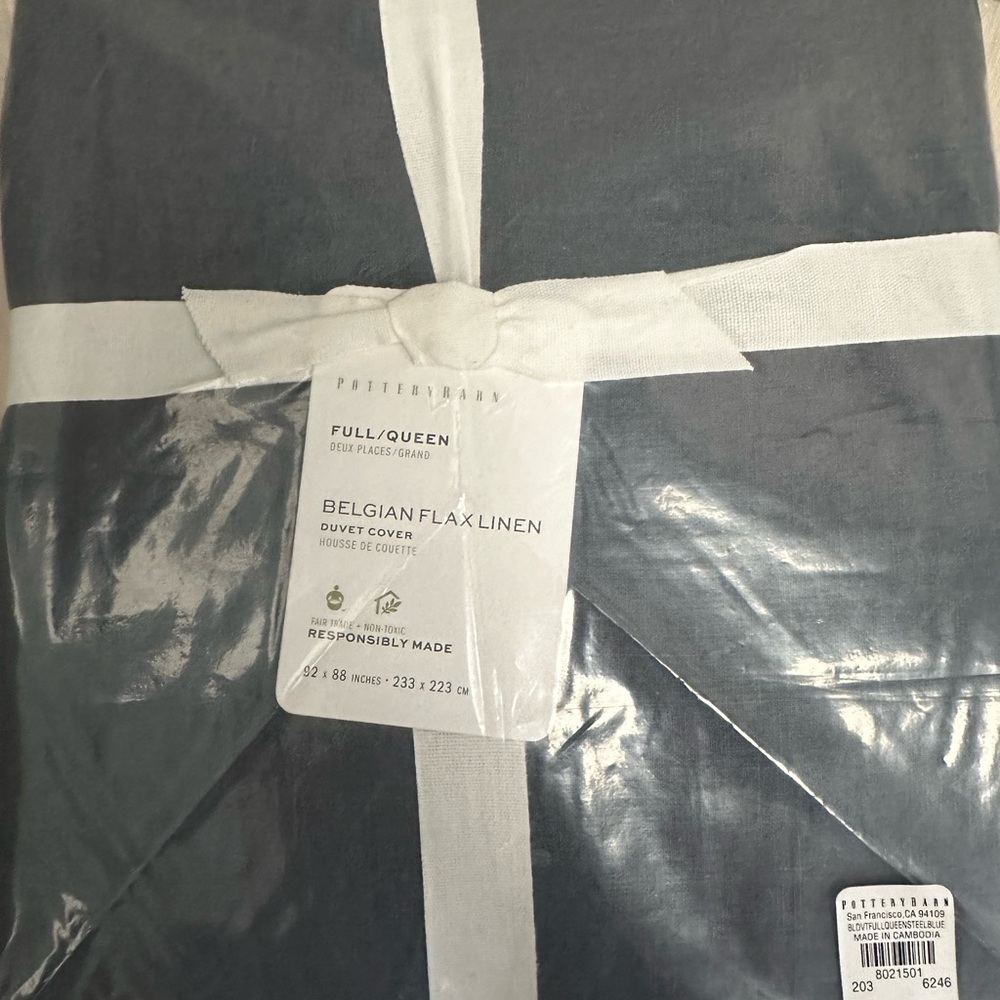 Pottery Barn Steel Blue Duvet and Shams